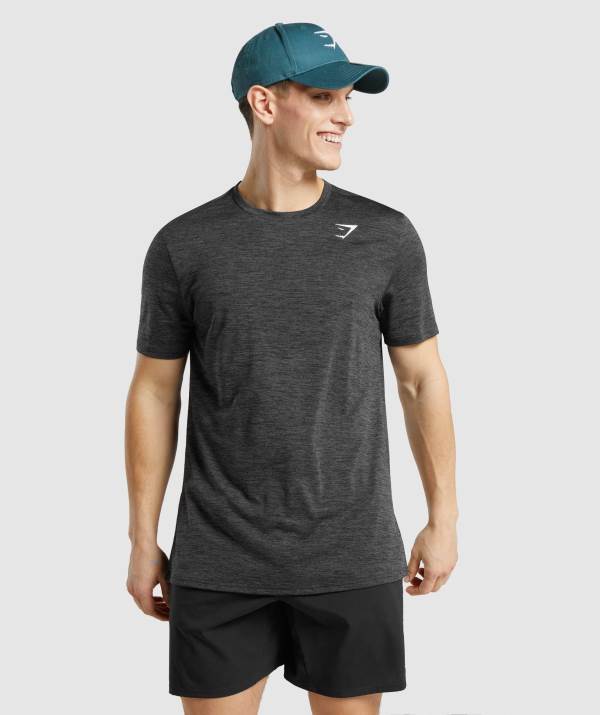 Panske Tricka Gymshark Arrival Marl Čierne | UC4026518